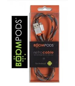 BOOMPODS CABLE RETRO TRENZADO 1M NARANJA -Duke Fotografia boompods cable retro trenzado 1m naranja boompods 1