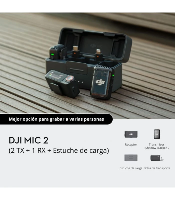 DJI MIC 2 (2 TX + 1 RX + ESTUCHE DE CARGA) 8 DJI MIC 2 (2 TX + 1 RX + ESTUCHE DE CARGA) - Imagen 6