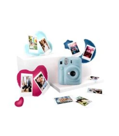 FUJIFILM CAMARA MINI INSTAX 12 KIT COLOR AZUL + PAPEL 10 FOTOS + 3 PORTARA RETRATOS
