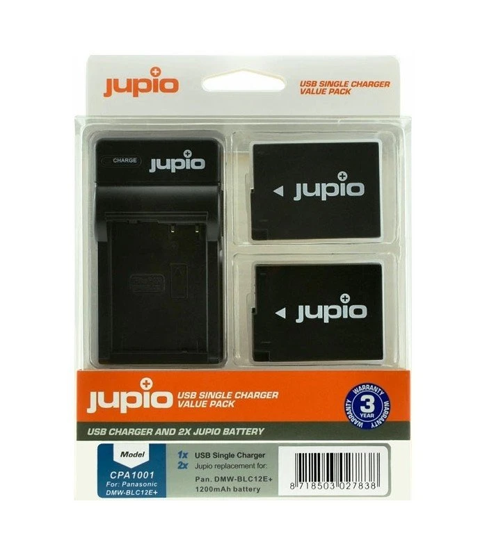 JUPIO KIT CARGADOR USB + 2 BATERIAS DMW-BLC12E 1200MAH (CPA1001) 3 JUPIO KIT CARGADOR USB + 2 BATERIAS DMW-BLC12E 1200MAH (CPA1001)