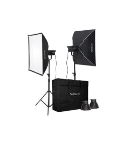 KIT 2 FOCOS LED NANLITE FS-300B 350W BI-COLOR -Duke Fotografia kit 2 focos led nanlite fs 300b 350w bi color nanlite 12