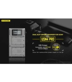 NITECORE USN4 PRO CARGADOR SONY NP-FZ100 DUAL (2 BATERIAS 1 USB)