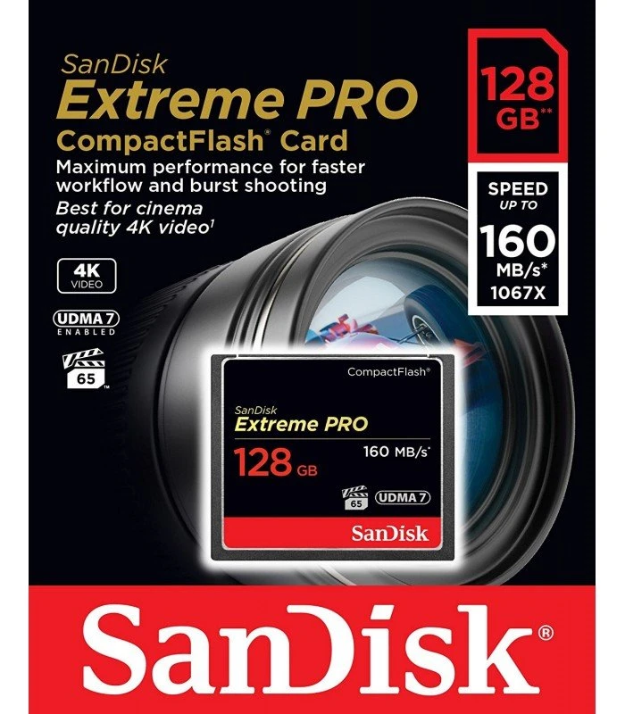 SANDISK CF 128GB 160 MB/s EXTREME PRO UDMA7 4 SANDISK CF 128GB 160 MB/s EXTREME PRO UDMA7 - Imagen 2