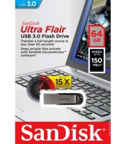 SANDISK ULTRA FLAIR 64GB USB 3.0 PENDRIVE