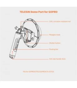 TELESIN DOME GOPRO GP-DOME P/HERO 5/6//78 REF. GP-DMH8 -Duke Fotografia telesin dome gopro gp dome p hero 5 6 78 ref gp dmh8 telesin 2